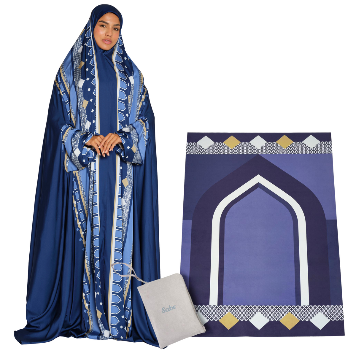 'Jakarta' Prayer Dress & Compact Prayer Mat Bundle