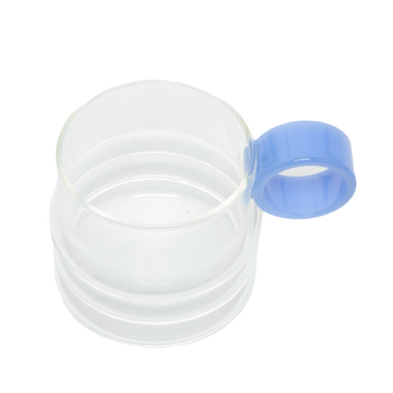 Oh Glass Mug, Blue Handle