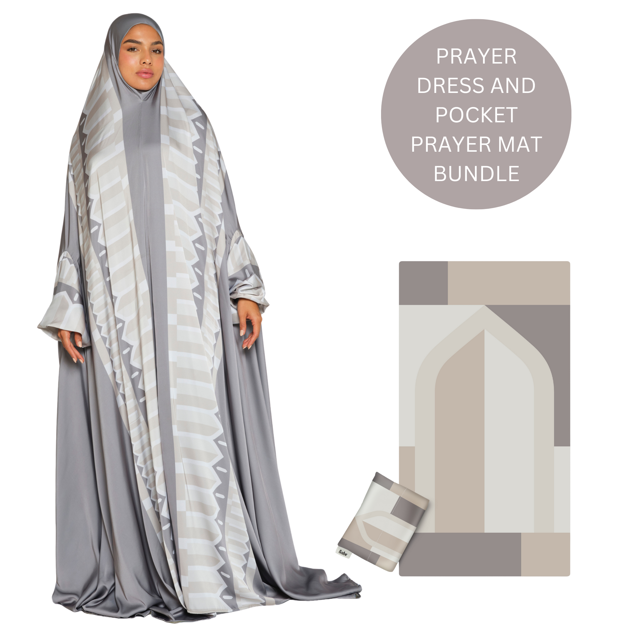 'Sharjah' Prayer Dress & Pocket Prayer Mat Bundle