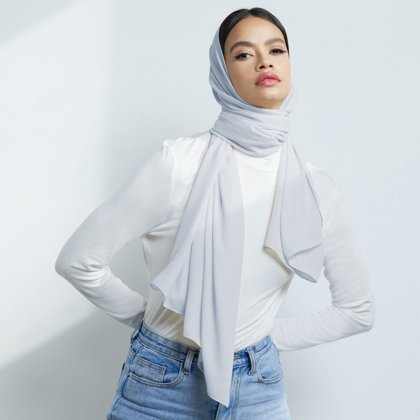 Grey Chiffon Hijab
