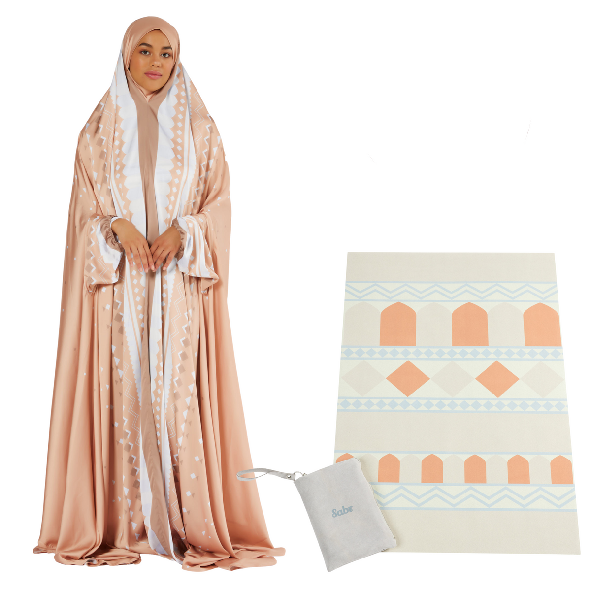 'Sanaa' Prayer Dress & Compact Prayer Mat Bundle