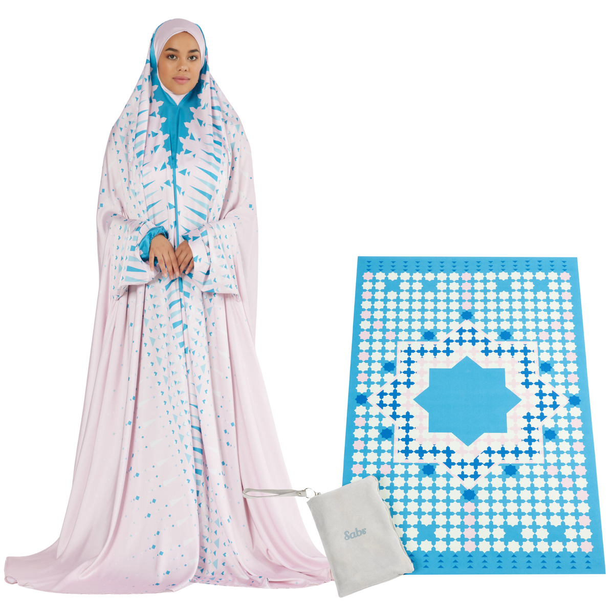 'Marrakesh' Prayer Dress & Compact Prayer Mat Bundle