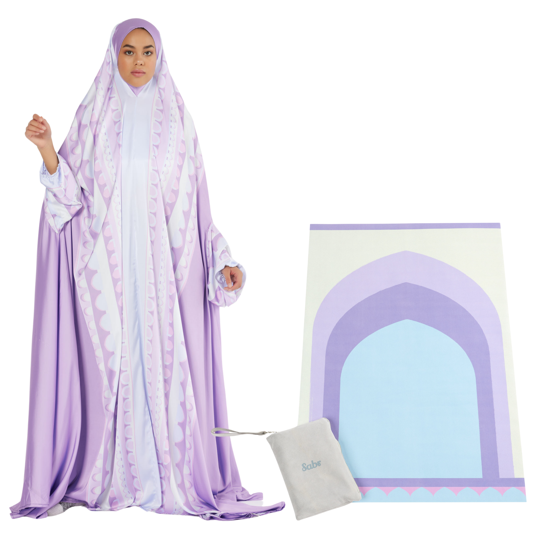 'Baghdad' Prayer Dress & Compact Prayer Mat Bundle