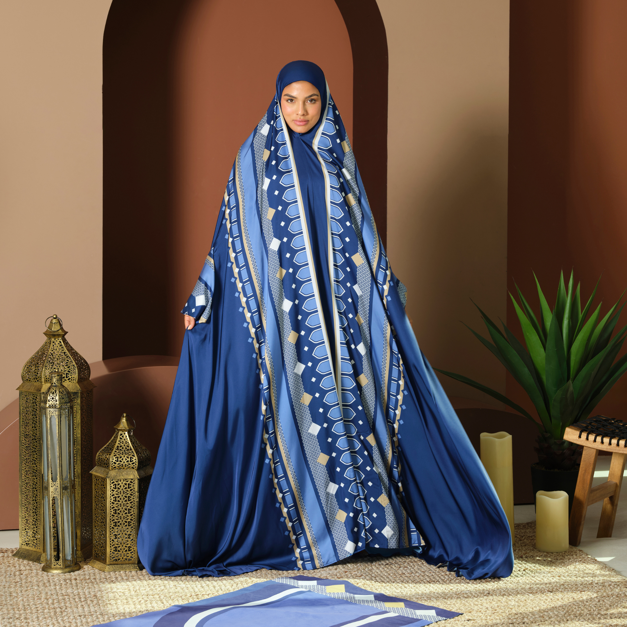 'Jakarta' Prayer Dress With Pouch, Navy