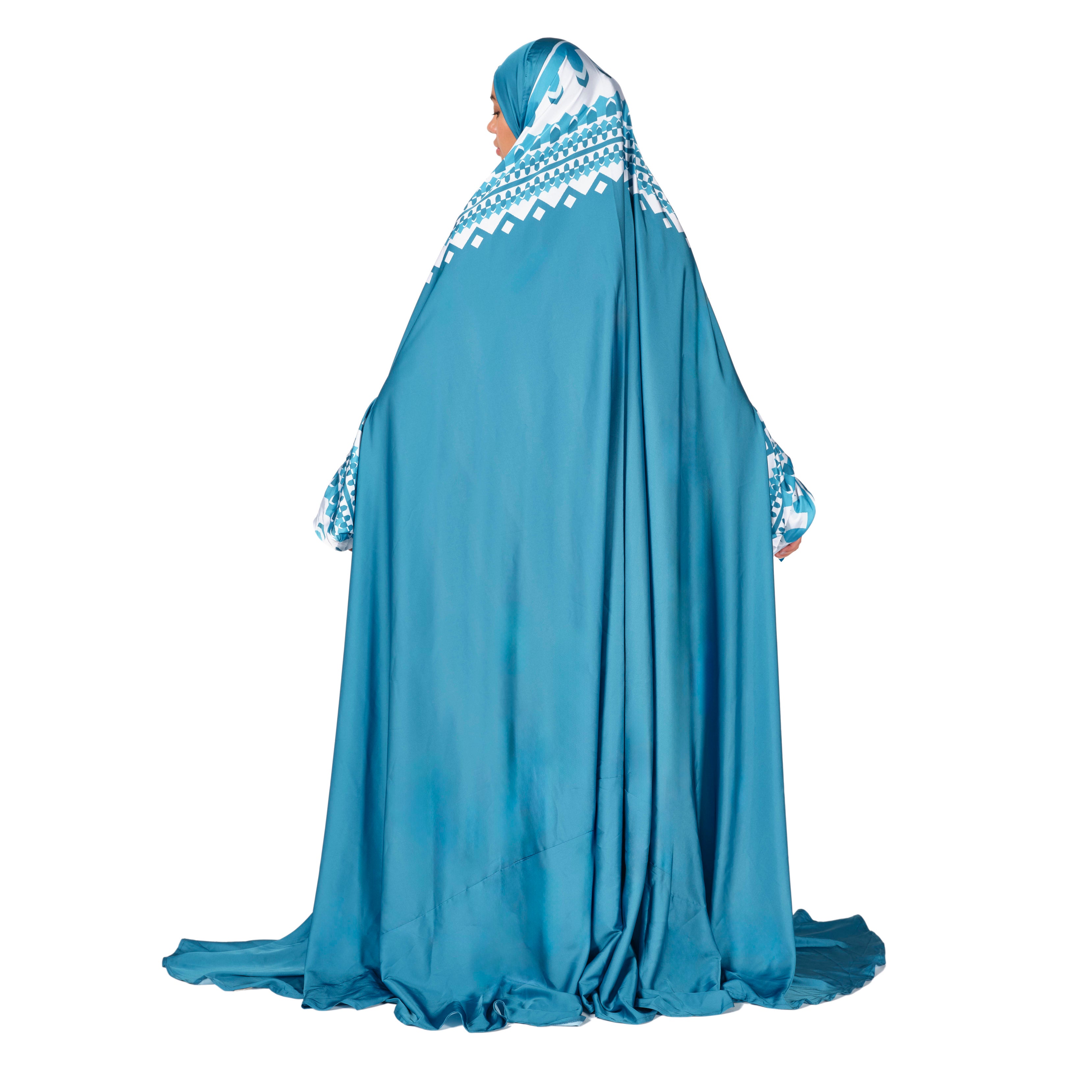 'Manama' Prayer Dress With Pouch, Blue
