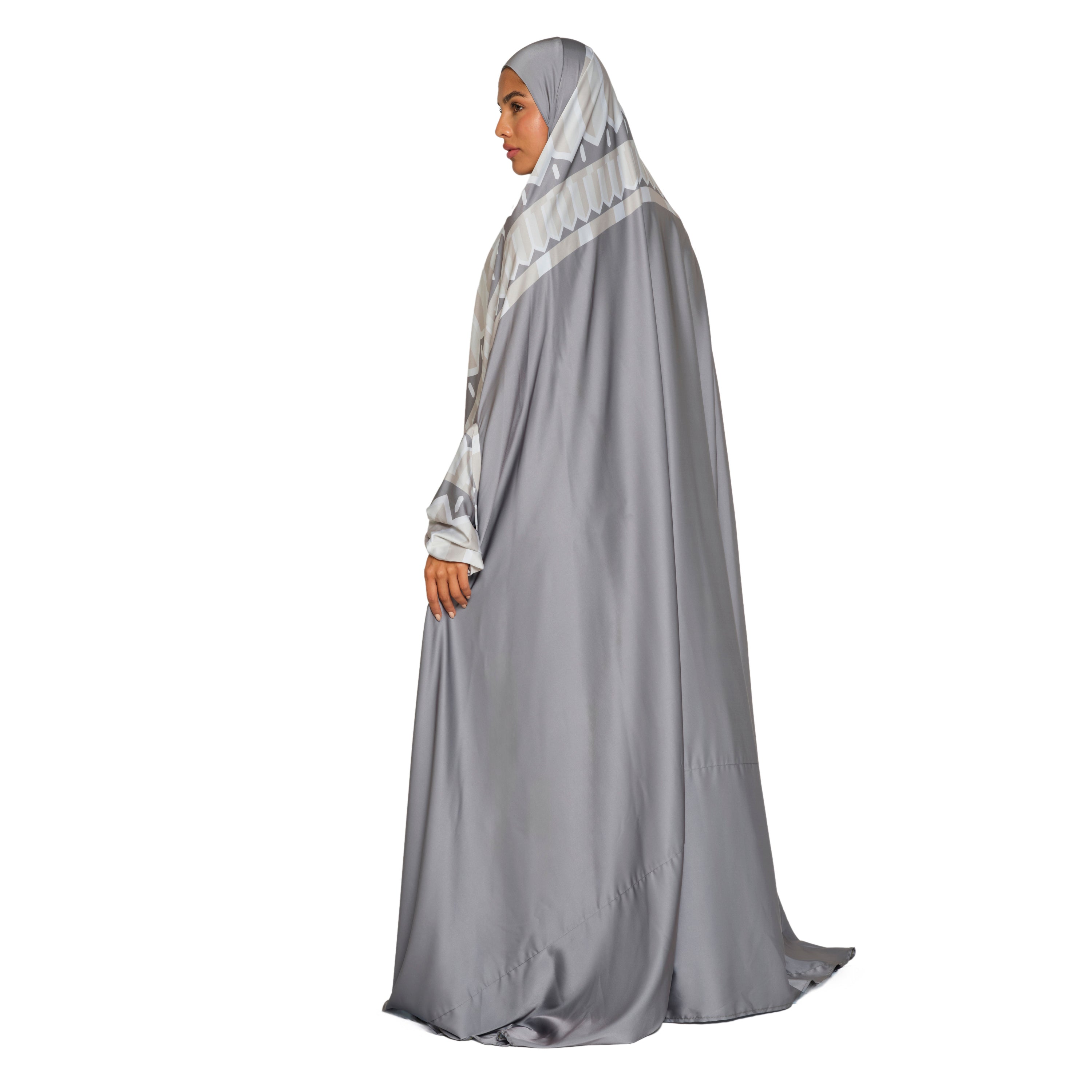 'Sharjah' Prayer Dress With Pouch, Pewter
