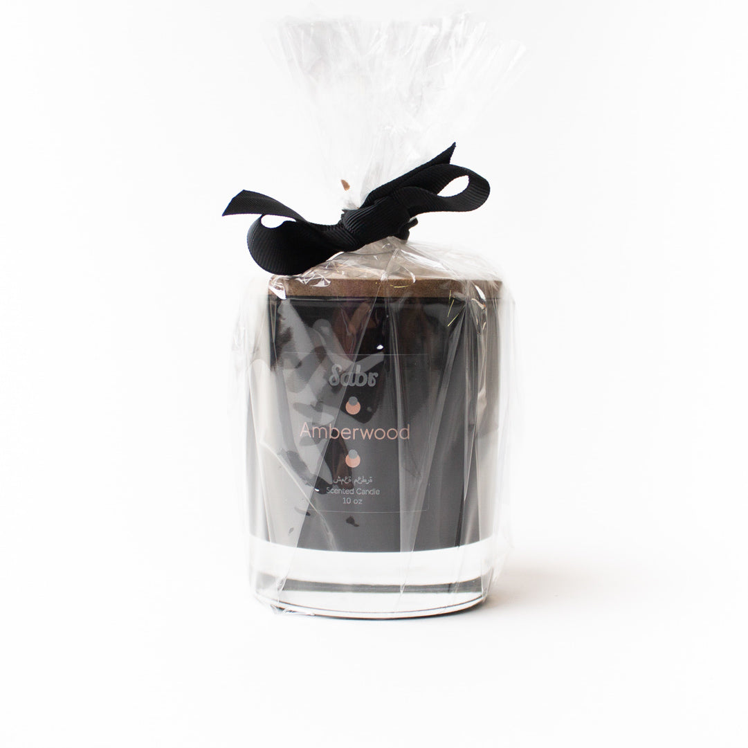 Amberwood 10oz woodwick candle
