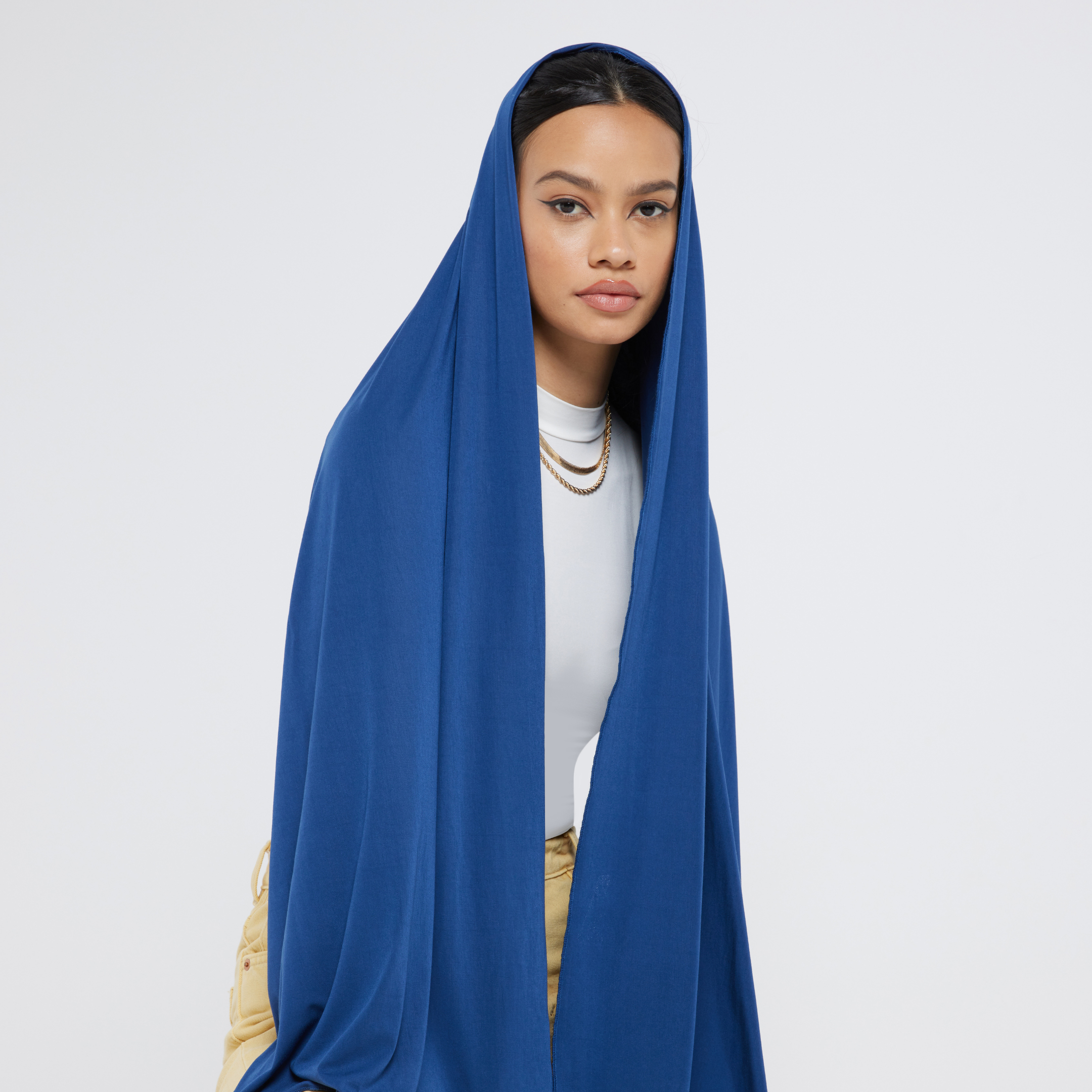 Organic Bamboo Jersey Hijab - Navy
