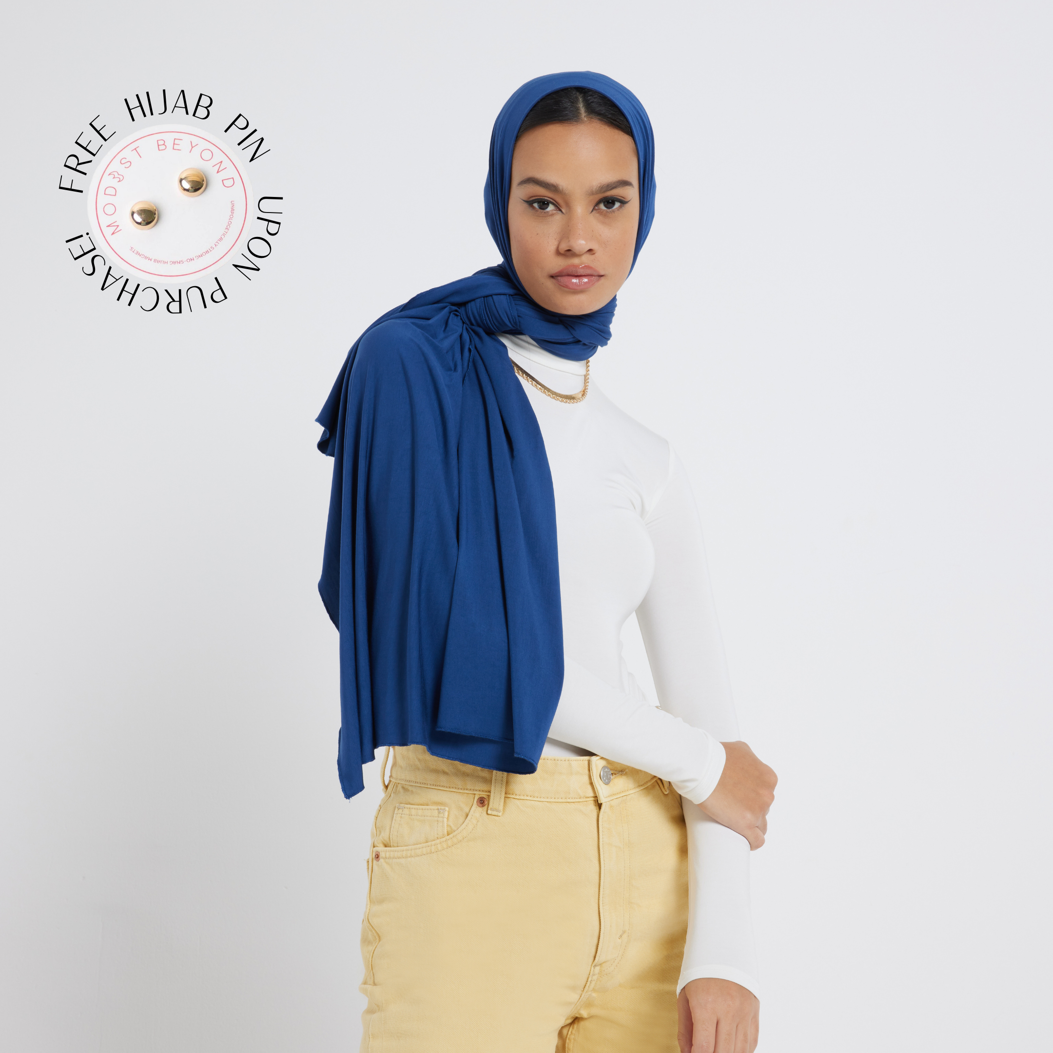 Organic Bamboo Jersey Hijab - Navy