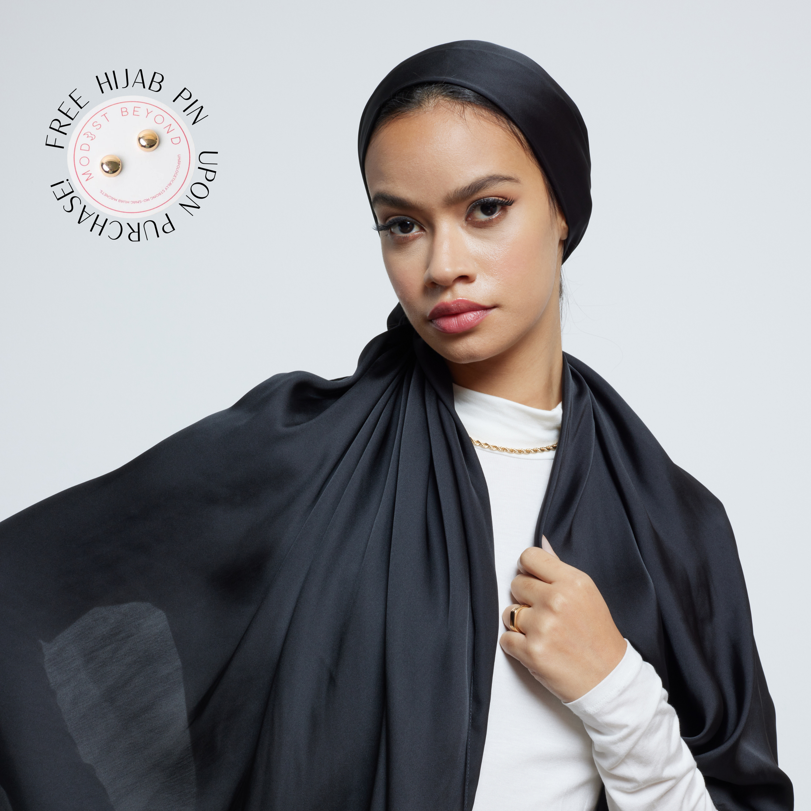 Black Satin Hijab