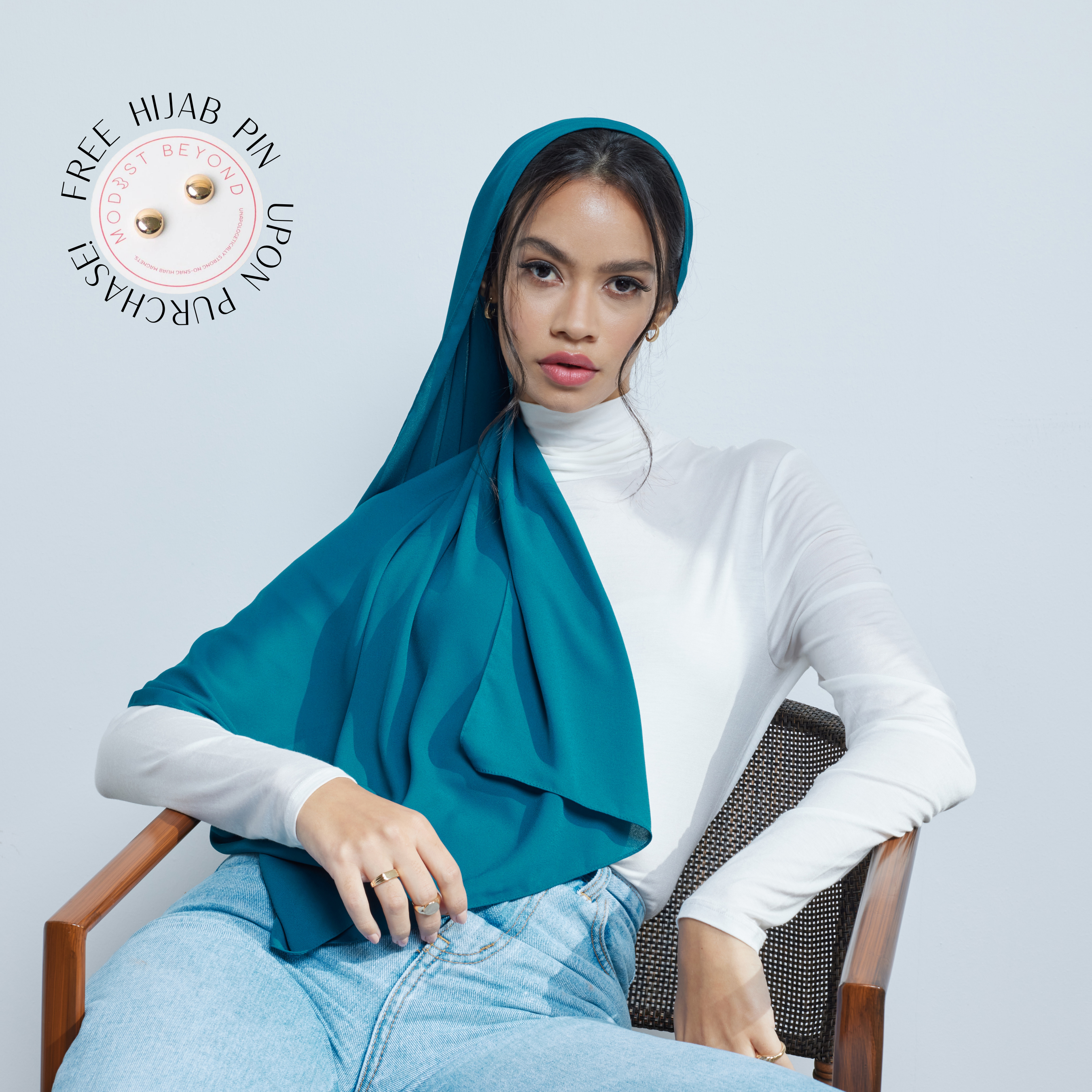 Teal Chiffon Hijab