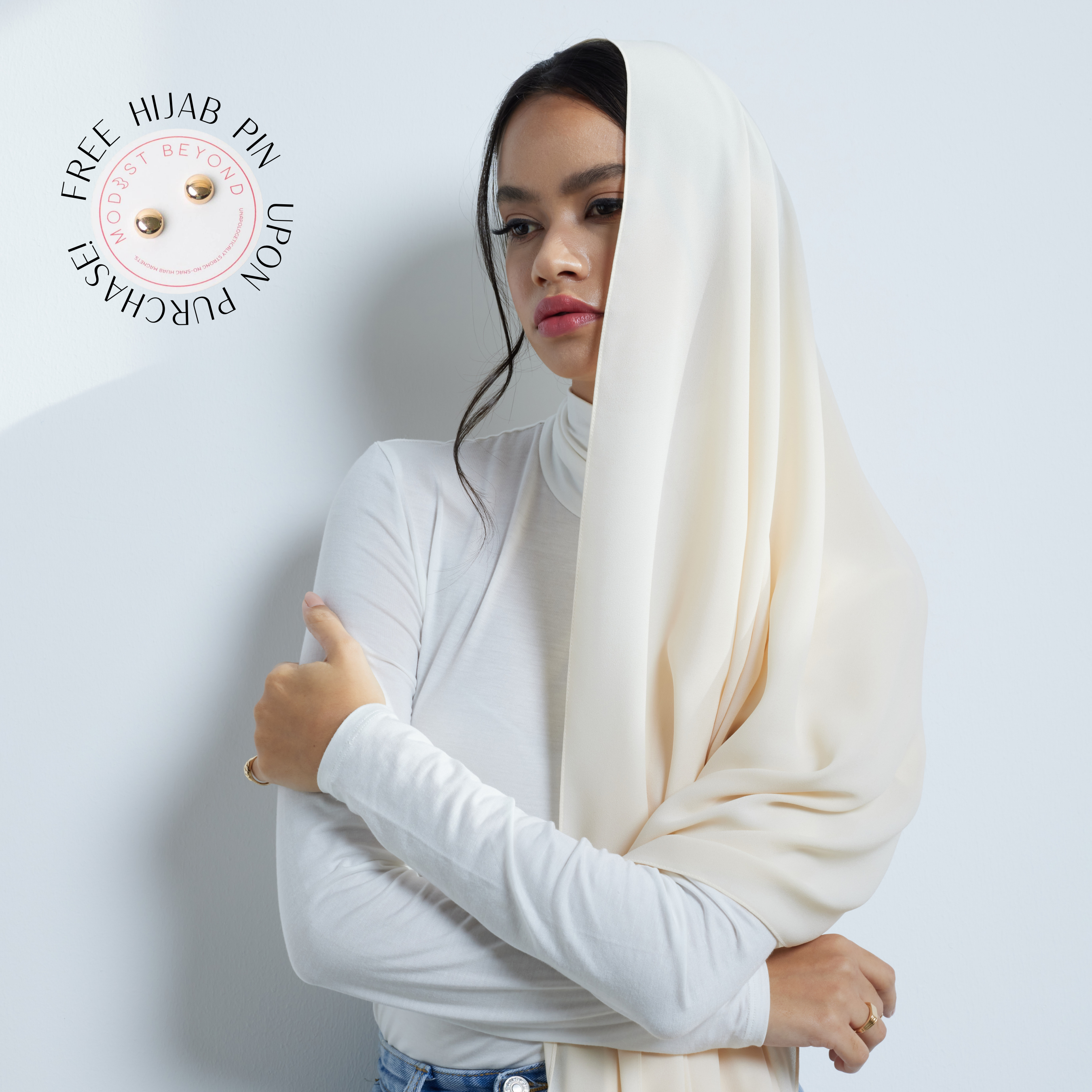 Ivory Chiffon Hijab
