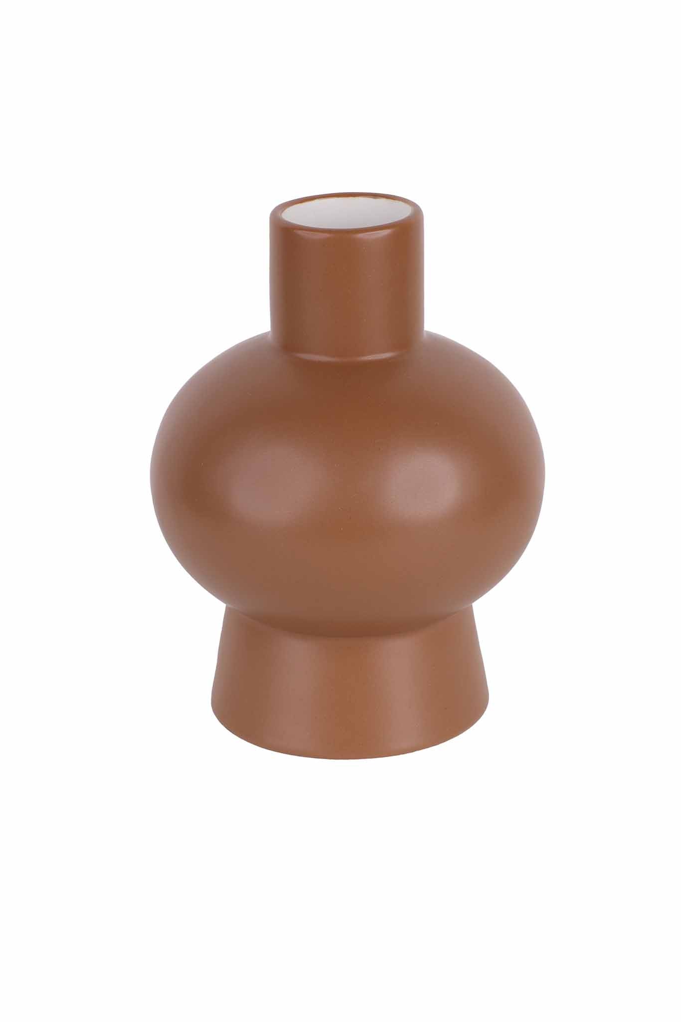 Short Duck Egg Vase in Tan