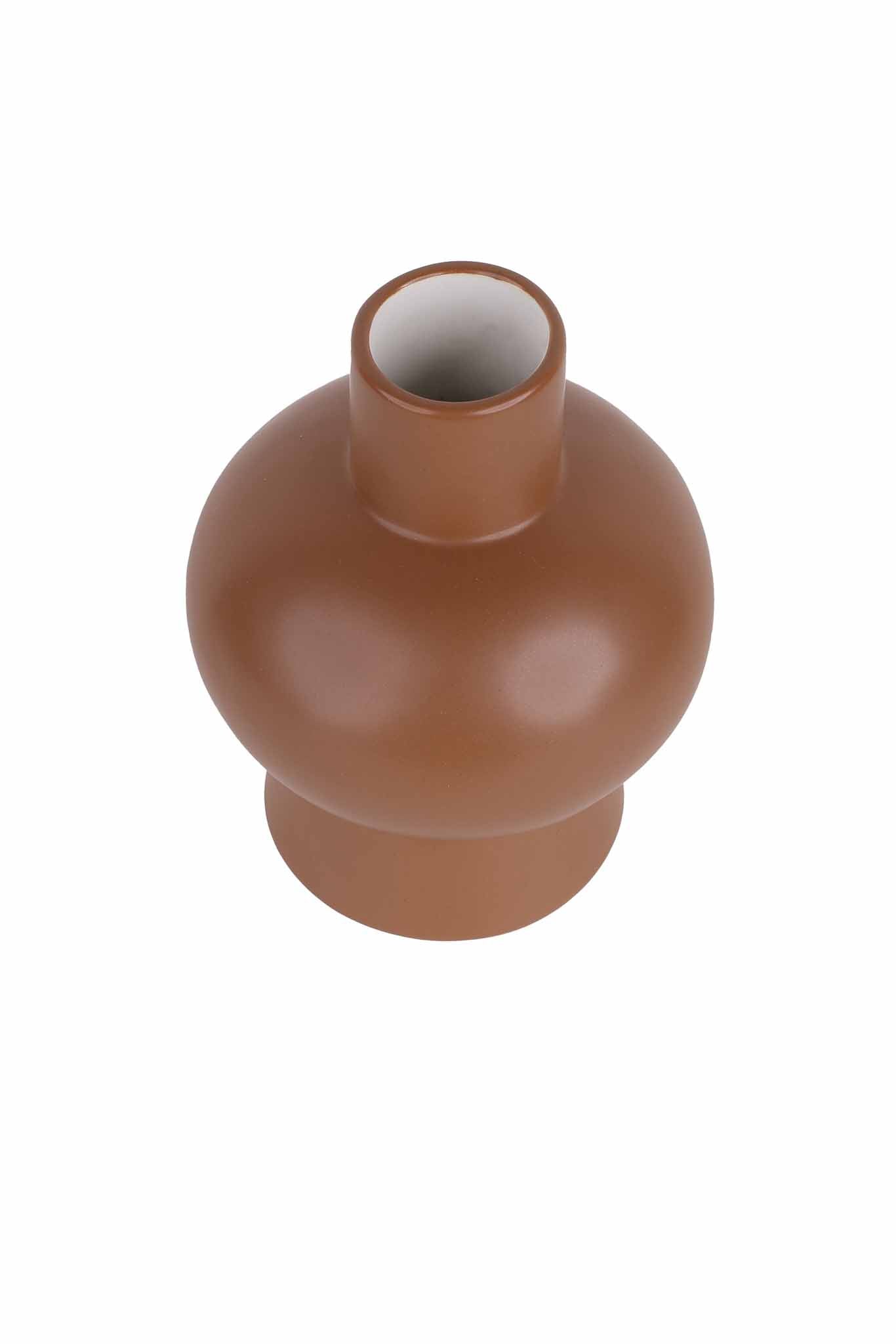 Short Duck Egg Vase in Tan