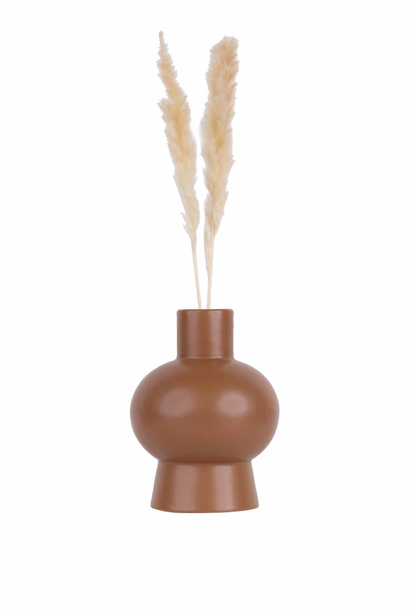 Short Duck Egg Vase in Tan