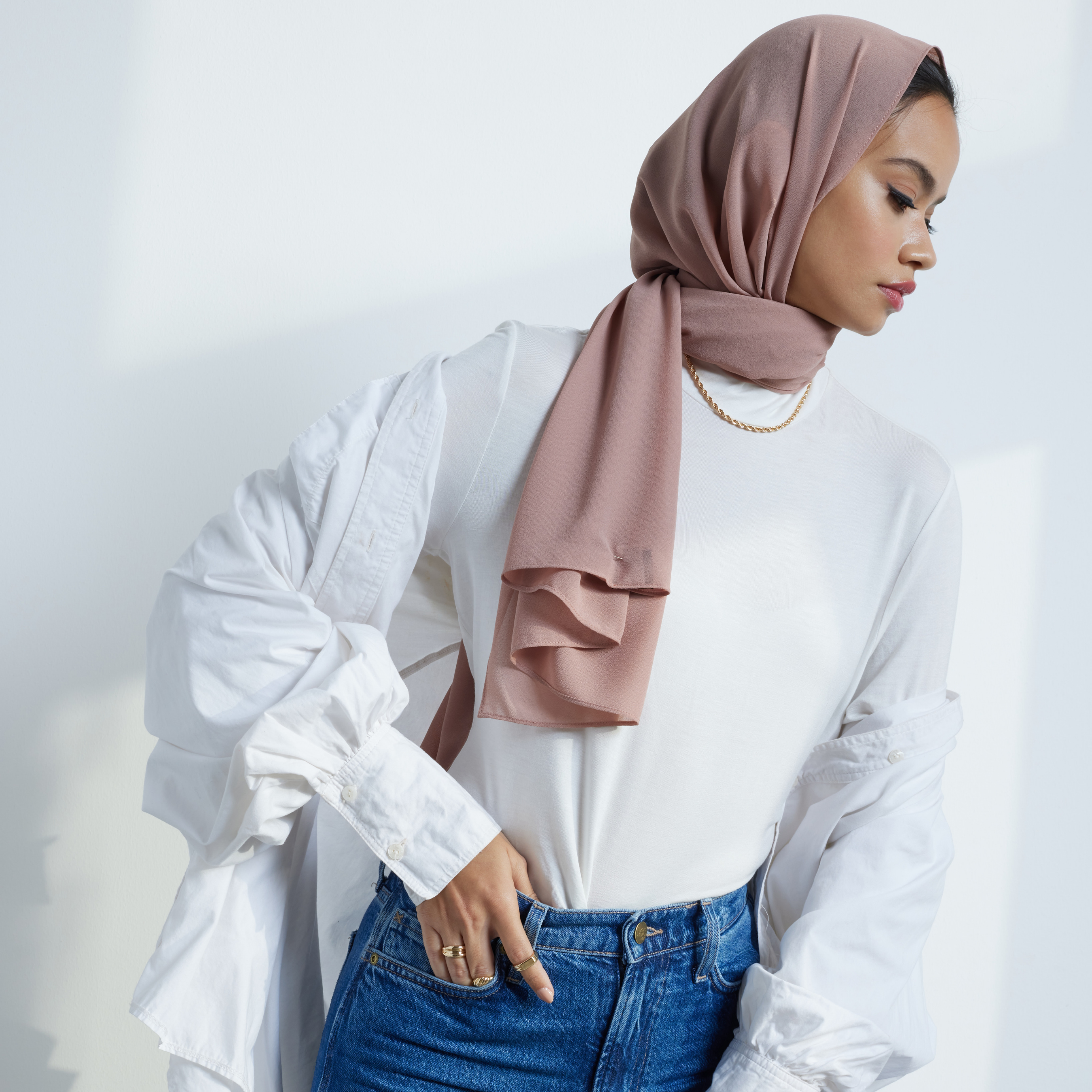 حجاب شيفون المنك