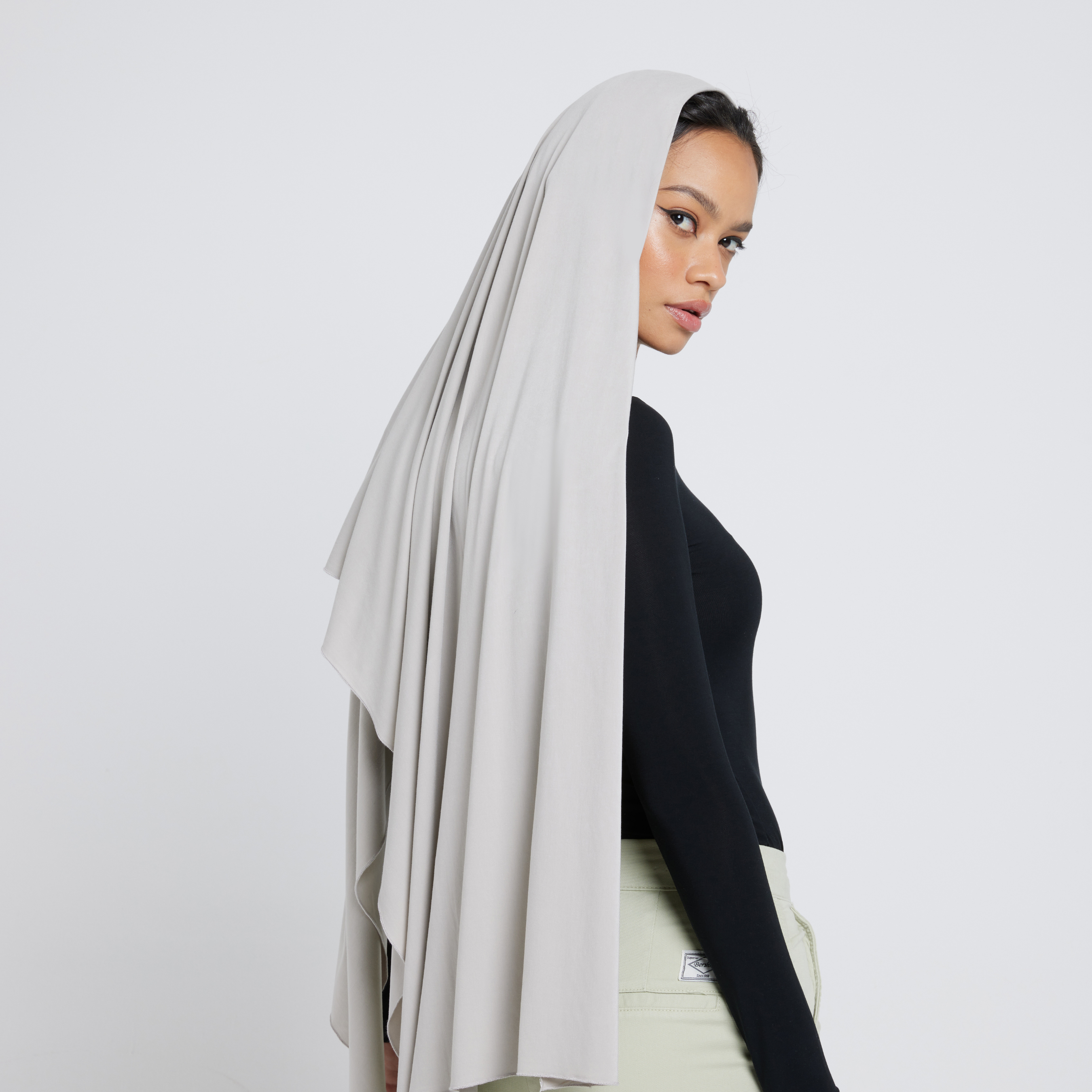Organic Bamboo Jersey Hijab - Light Grey