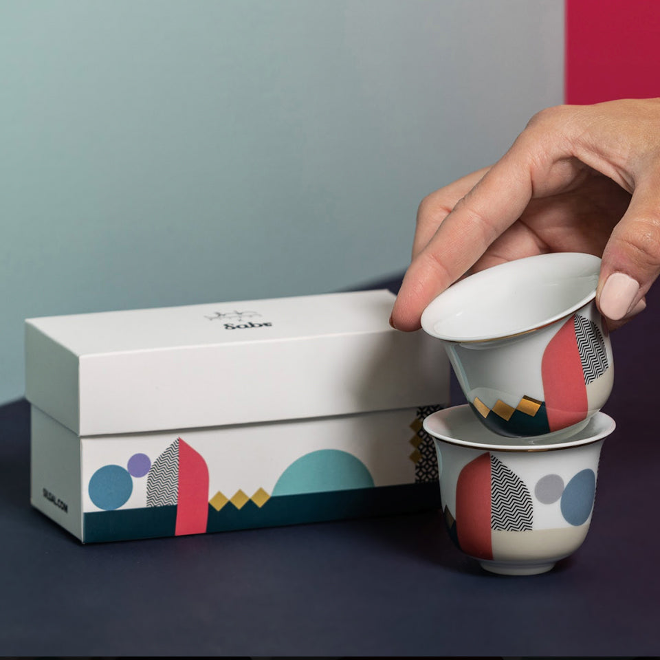 Gift Set of 2 'Layalee' Arabic Coffee Cups