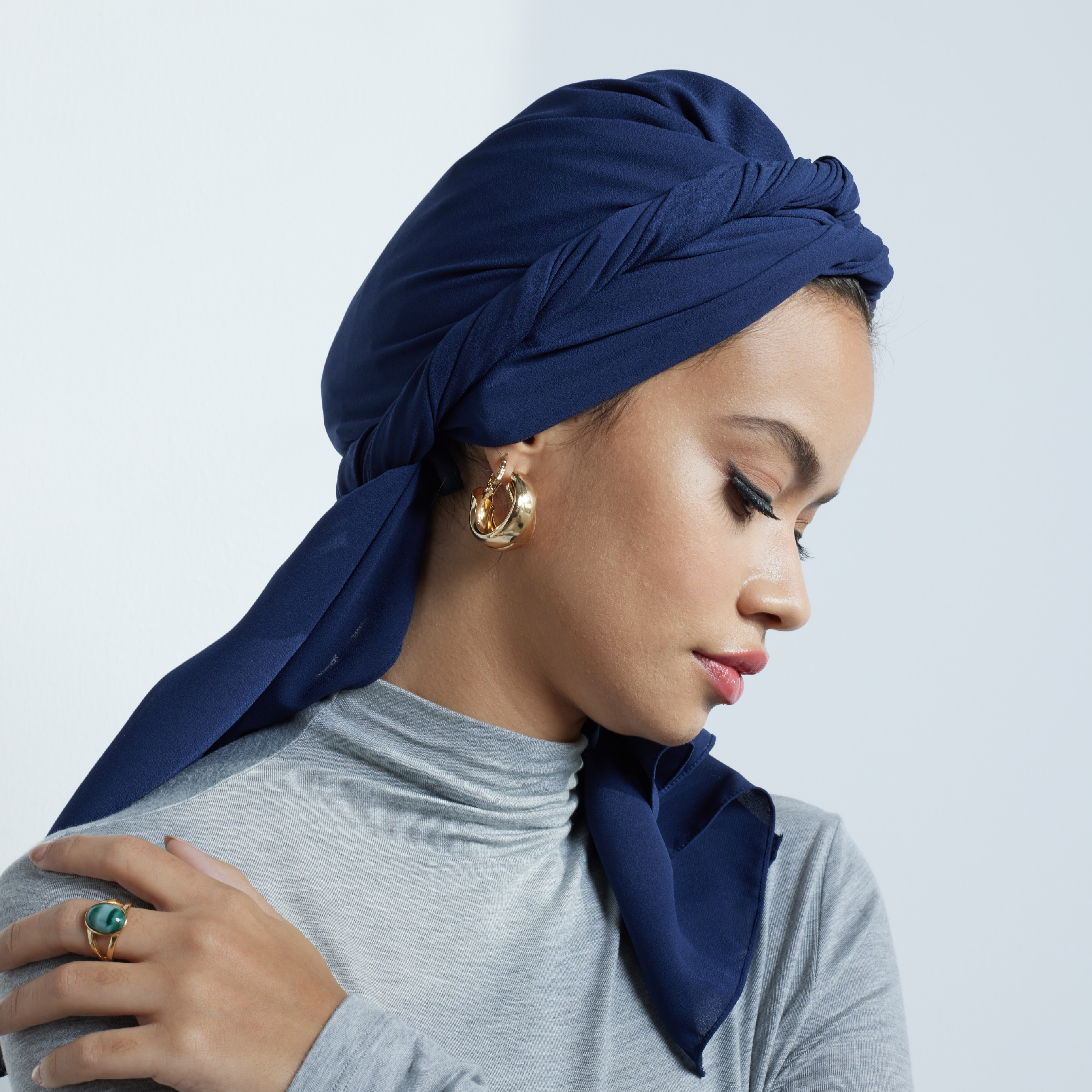 Navy Chiffon Hijab