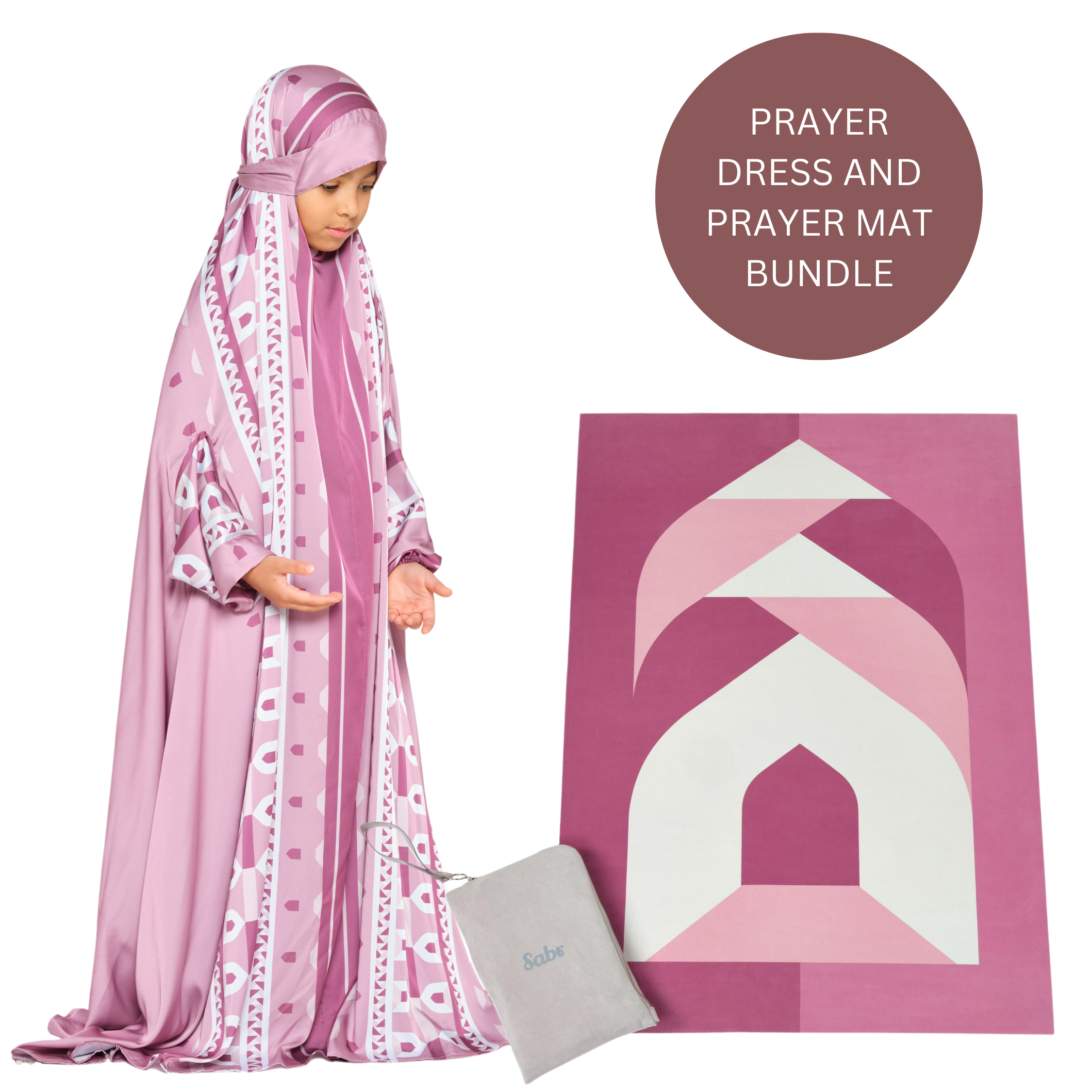 'Casablanca' Kids Prayer Dress & Compact Prayer Mat Bundle