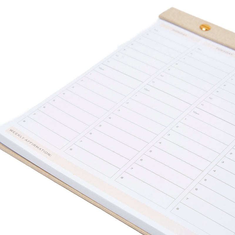 Achievher A4 Ecru Linen Weekly Planner