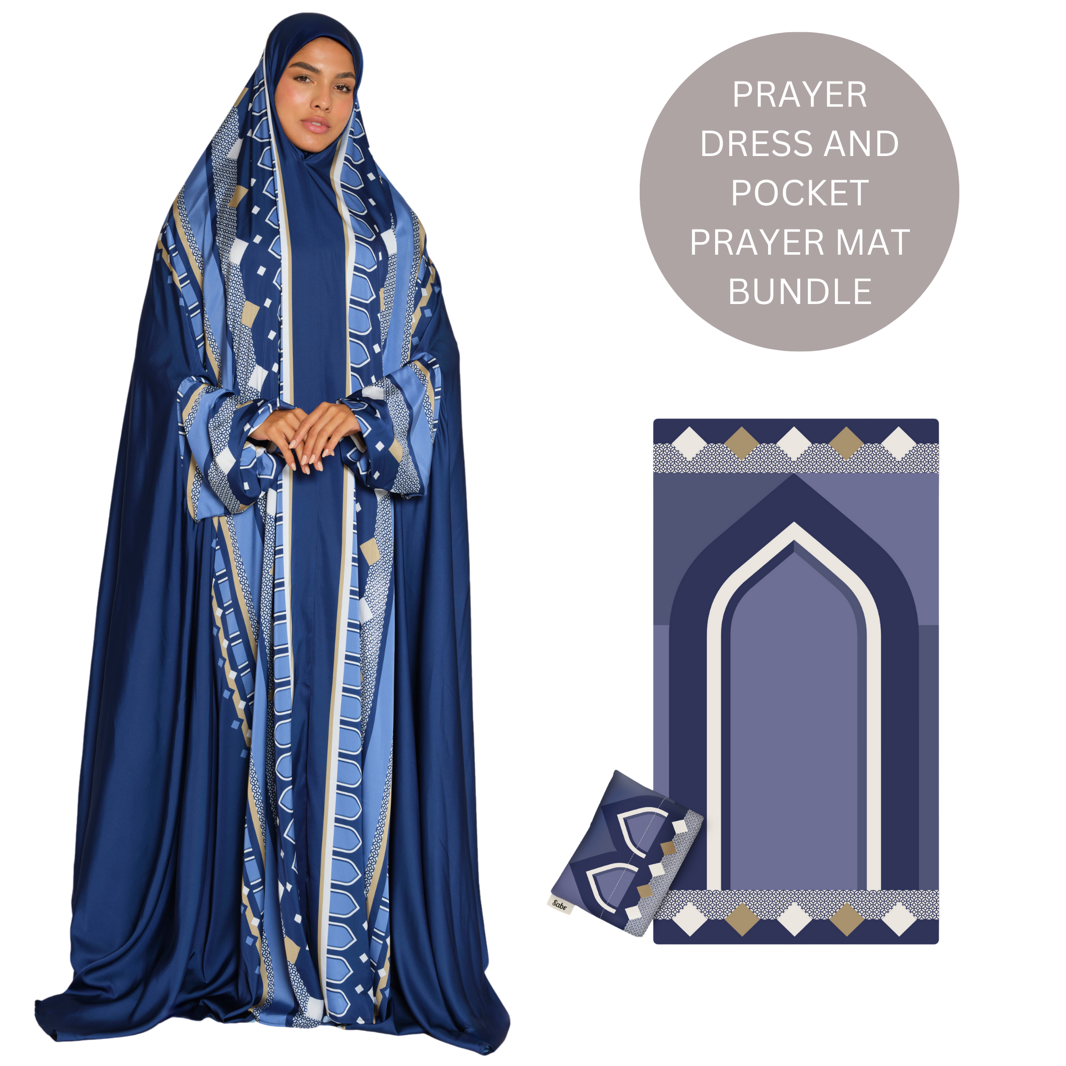 'Jakarta' Prayer Dress & Pocket Prayer Mat Bundle