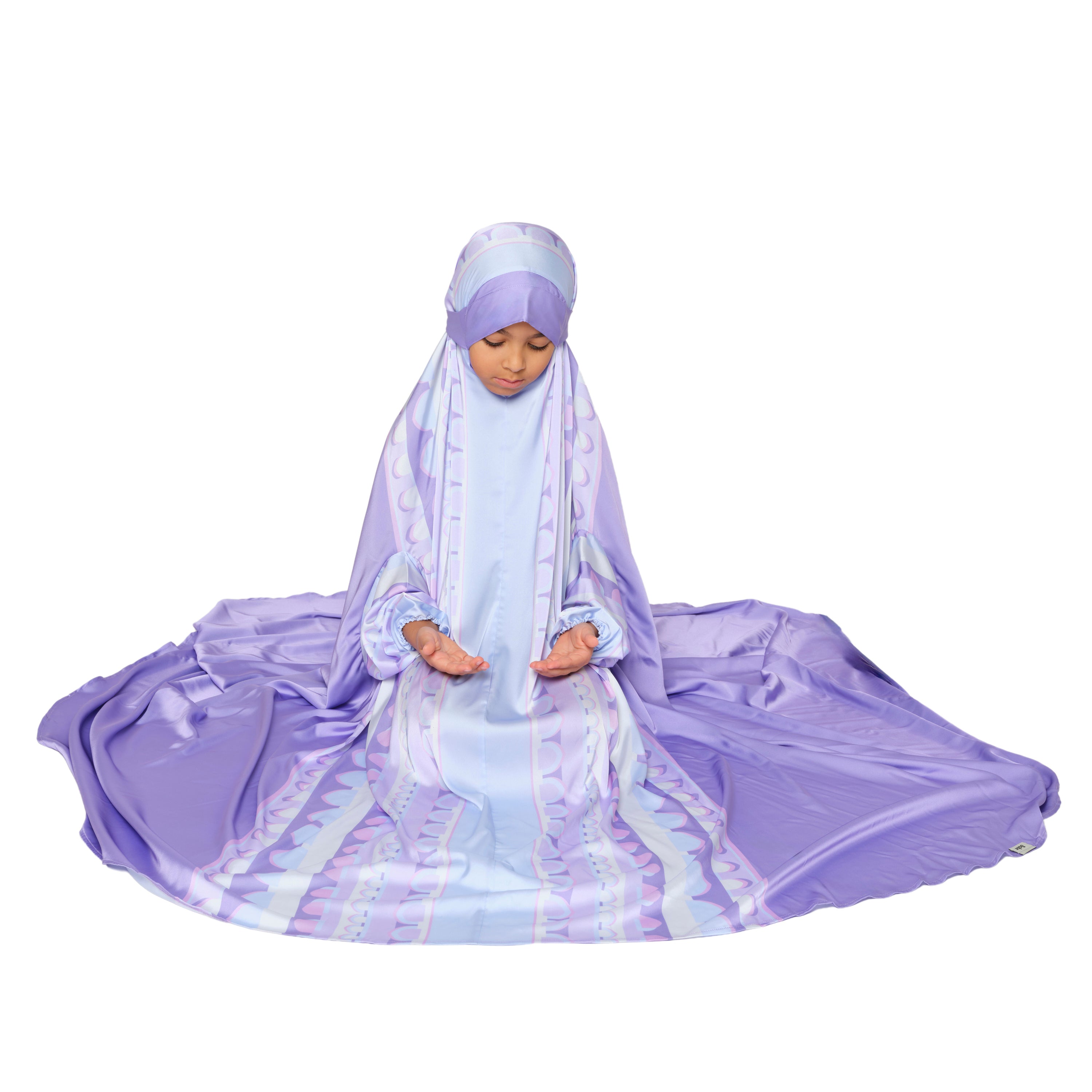 'Baghdad' Kids Prayer Dress & Compact Prayer Mat Bundle