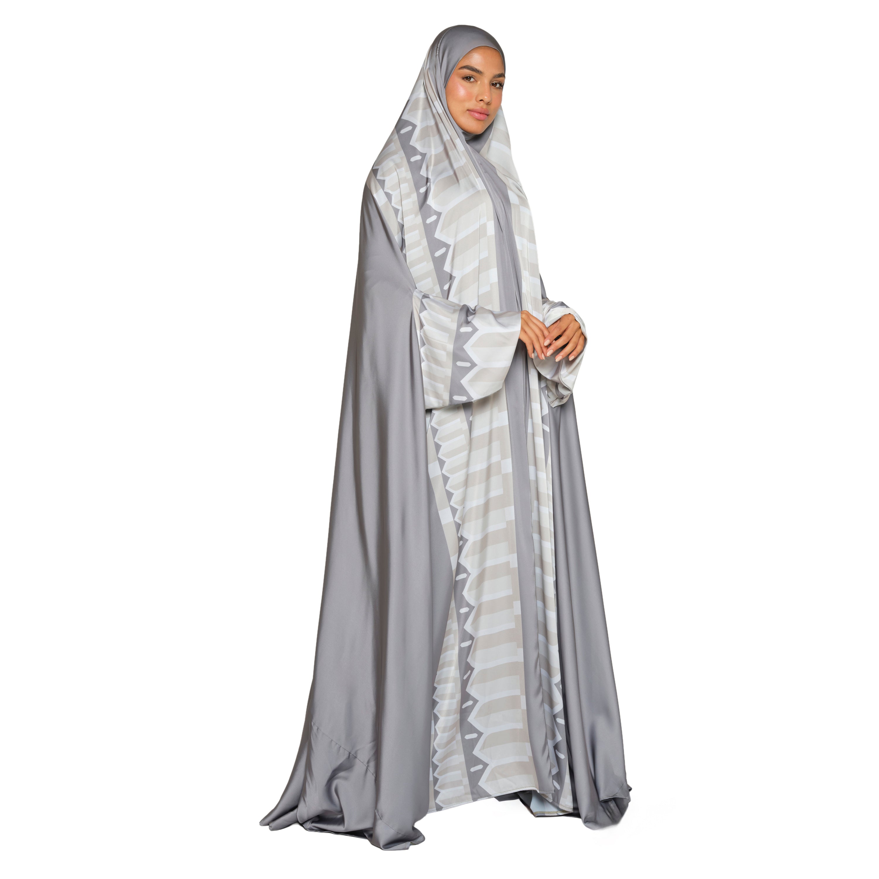 'Sharjah' Prayer Dress With Pouch, Pewter