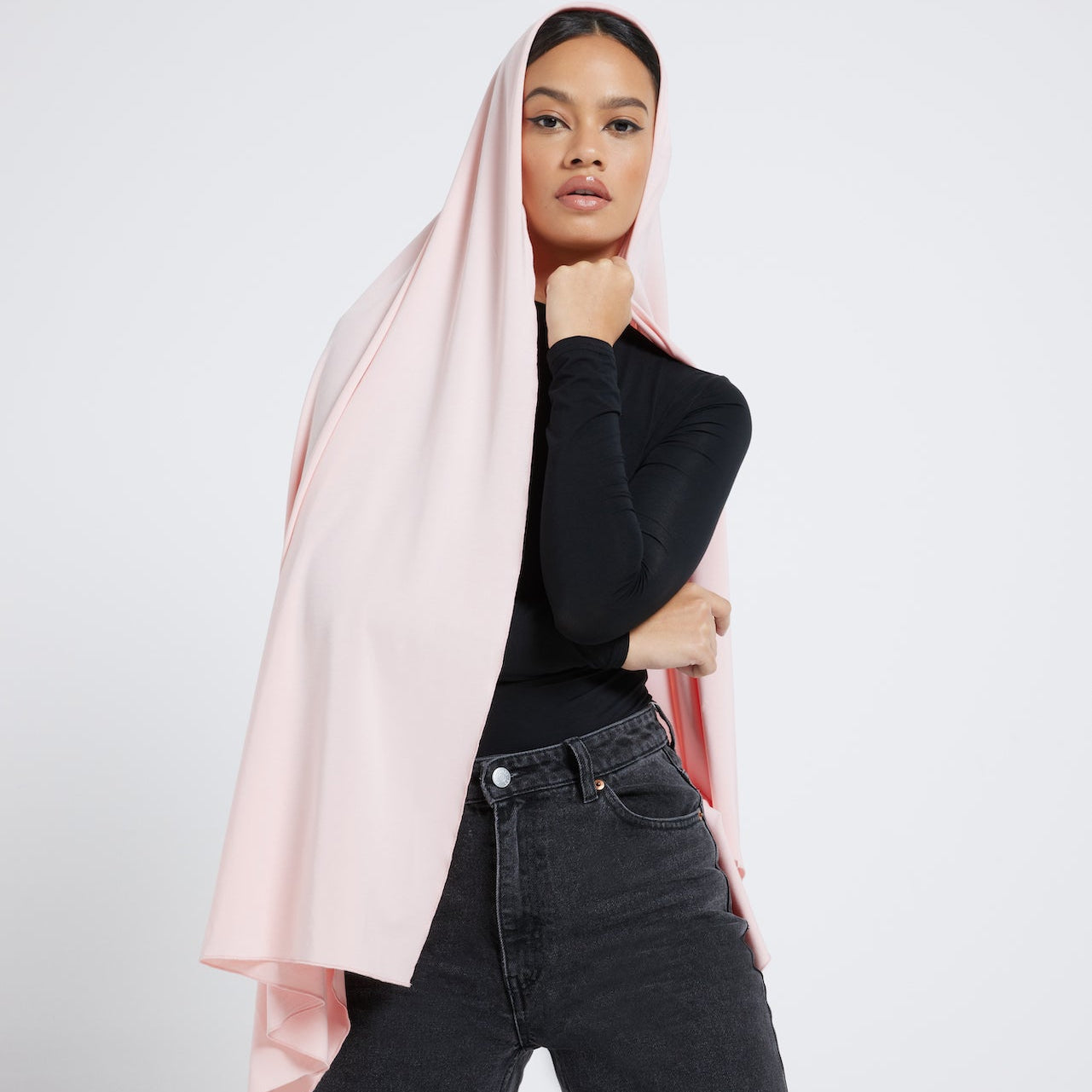 Organic Bamboo Jersey Hijab - Light Pink