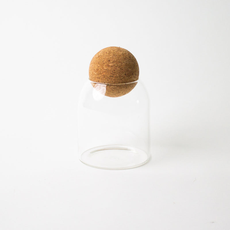 Glass and Cork Storage Jar