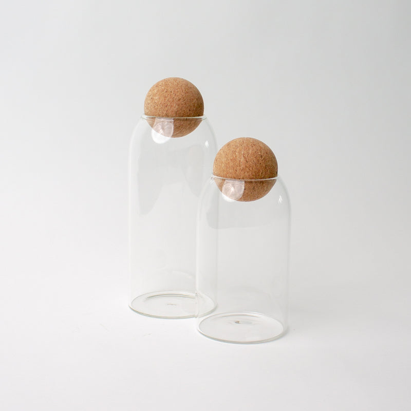 Glass and Cork Storage Jar