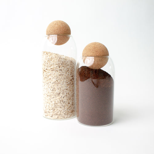Glass and Cork Storage Jar