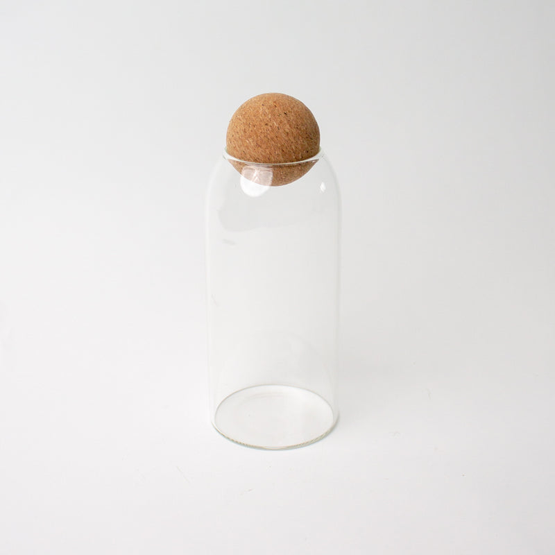 Glass and Cork Storage Jar