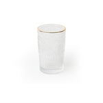Ray' Gold Rimmed Sunflower Ribbed Glass