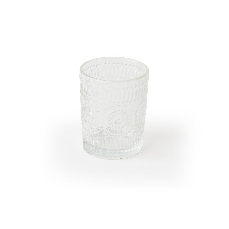 'Ray' Small Sunflower Ribbed Glasses [Set of 4]