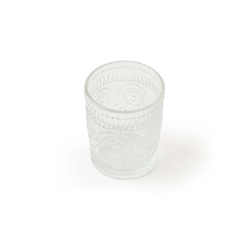 'Ray' Small Sunflower Ribbed Glasses [Set of 4]
