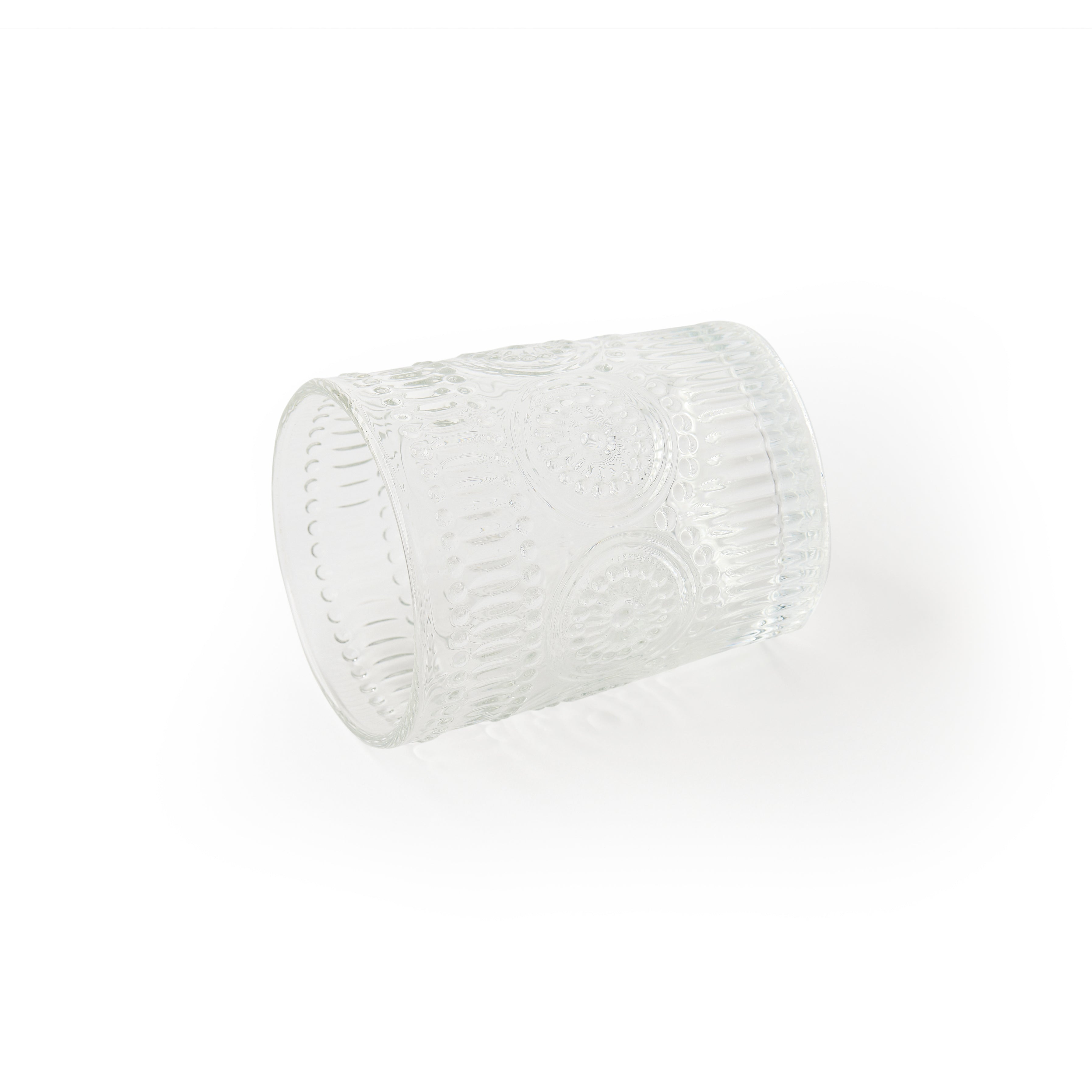 'Ray' Small Sunflower Ribbed Glasses [Set of 4]
