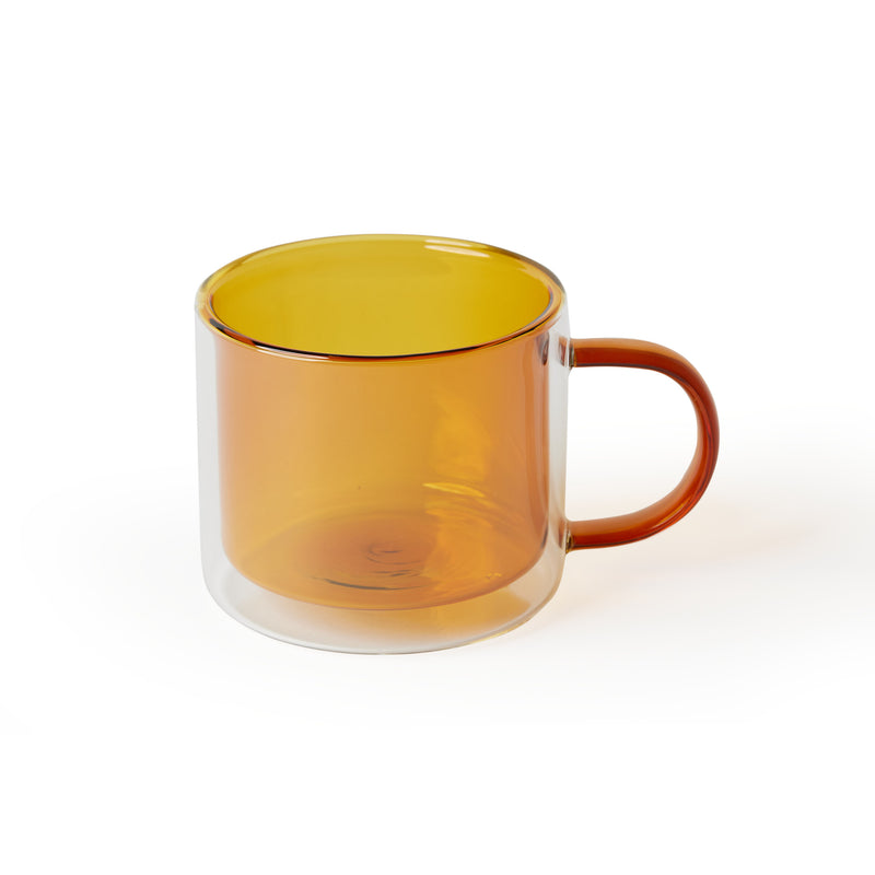 Small 'Retro' Glass Mug, Ochre