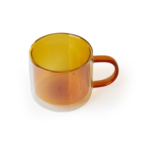 Small 'Retro' Glass Mug, Ochre