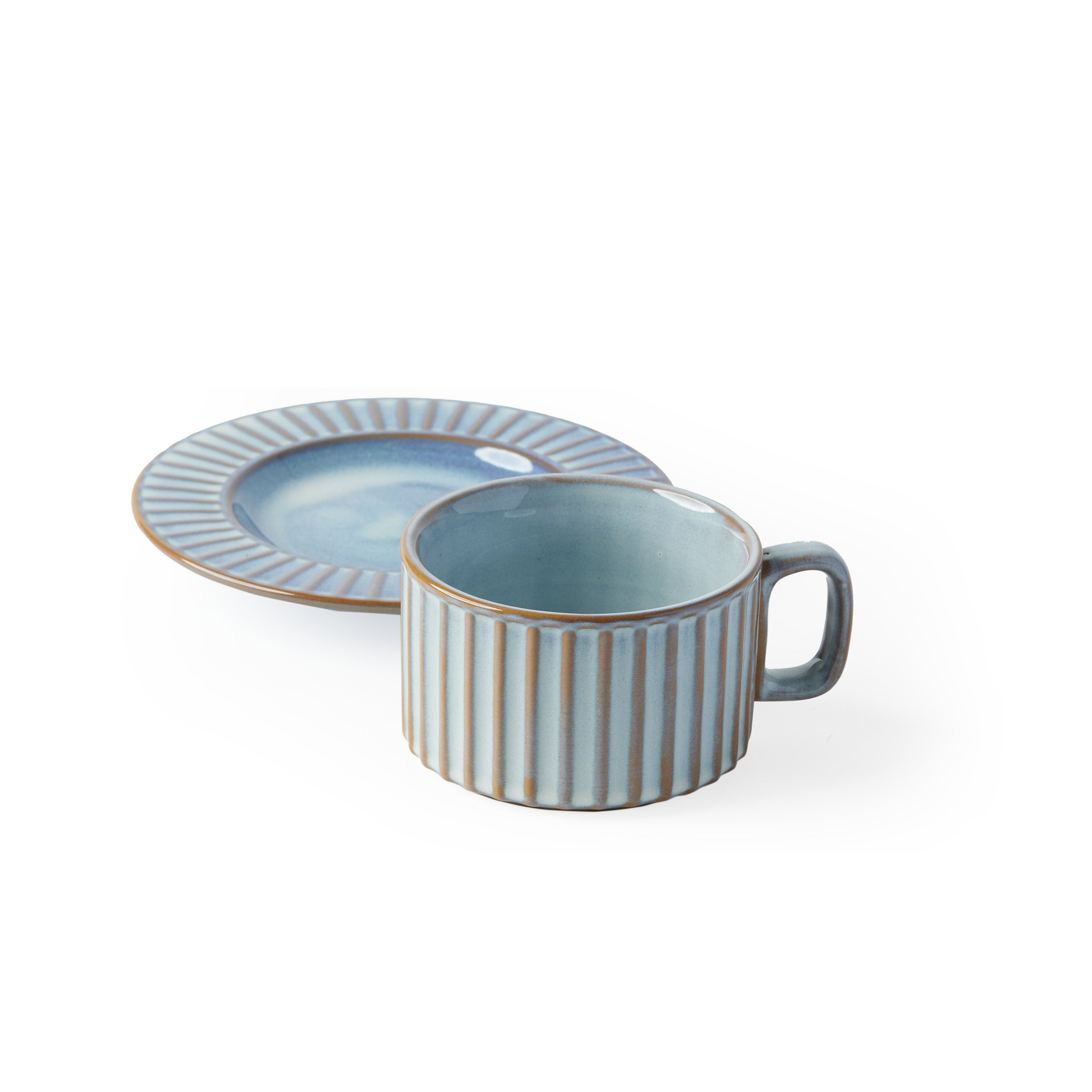 'Claudio' Teacup & Saucer [Sky Grey]