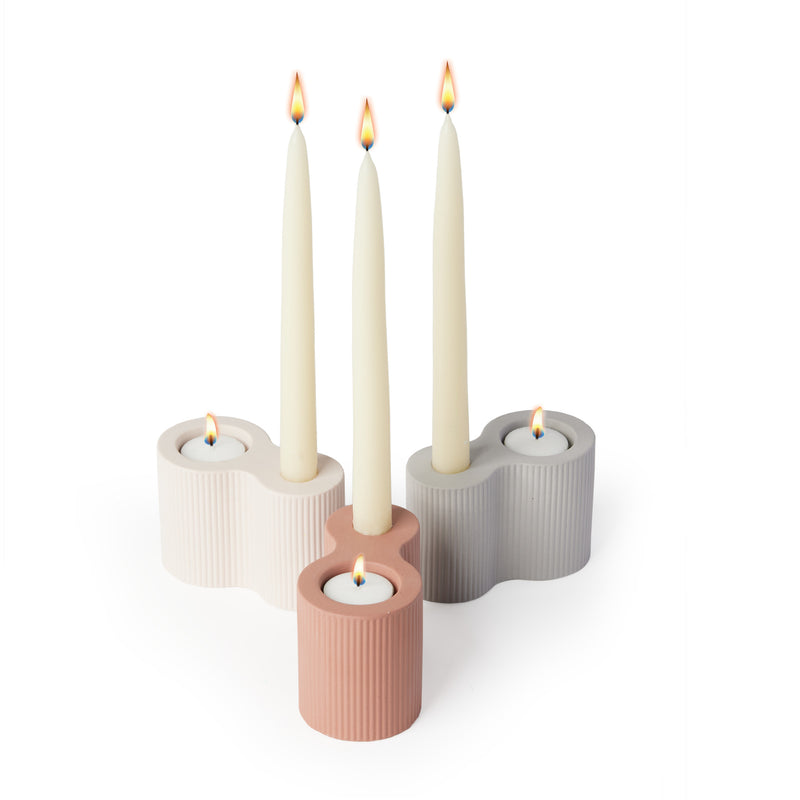 'Infinity' Duo Candle Holder, Terracotta