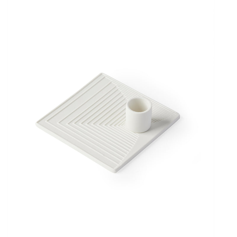 'Agatha' Candlestick Holder, White