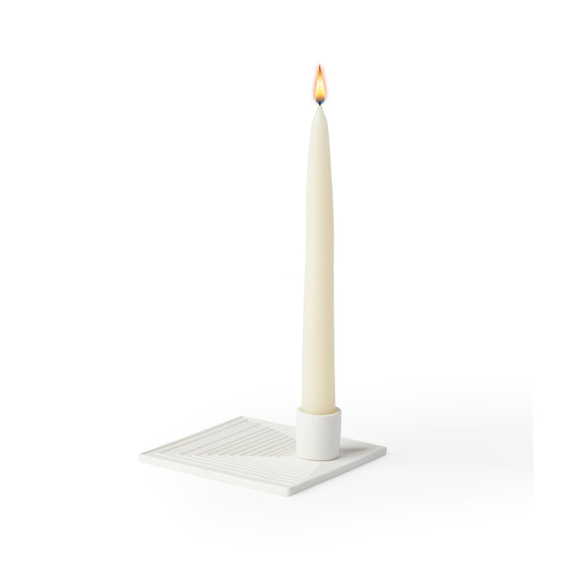 'Agatha' Candlestick Holder, White