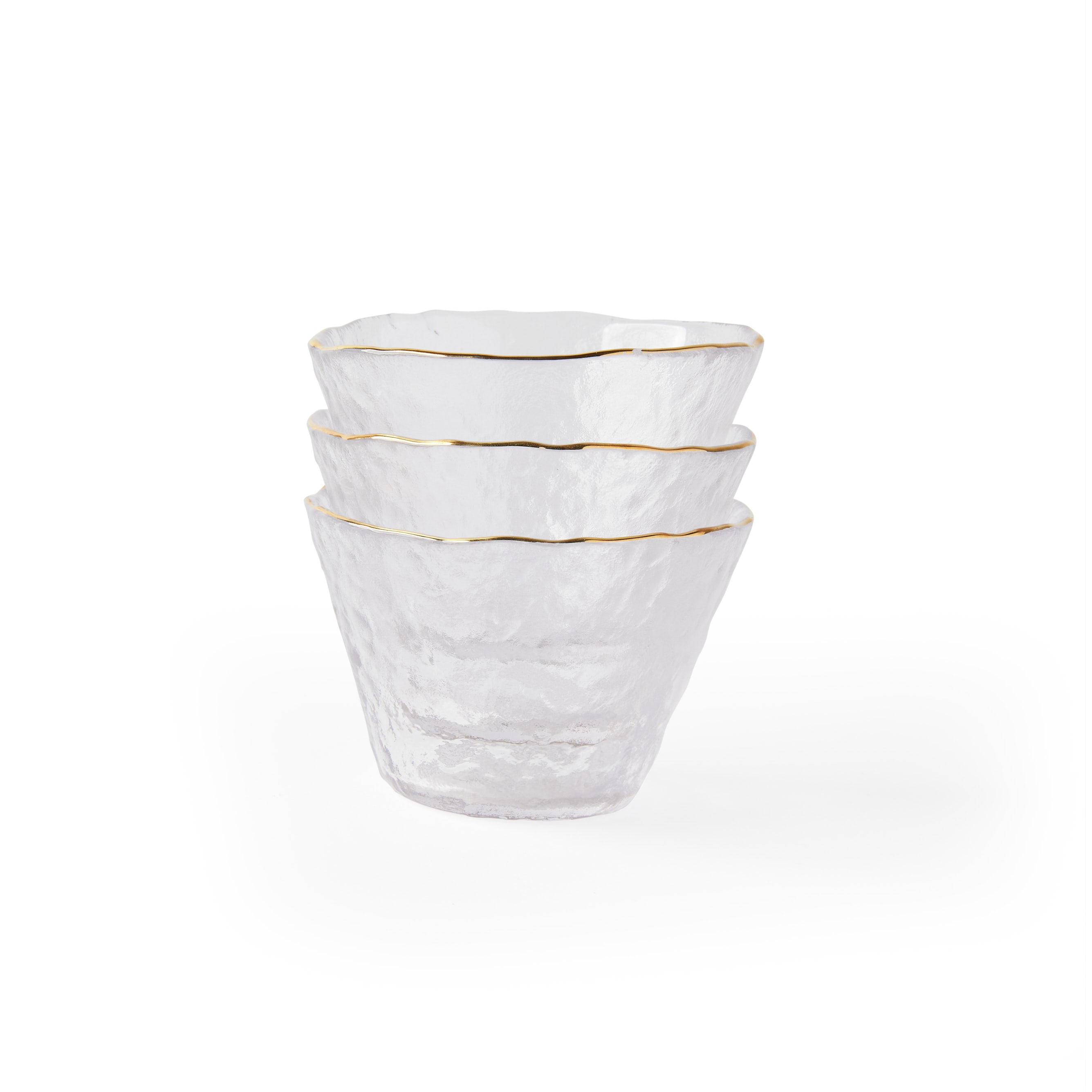 'Issey' Hammer Pattern Serving Bowls, Set of 3