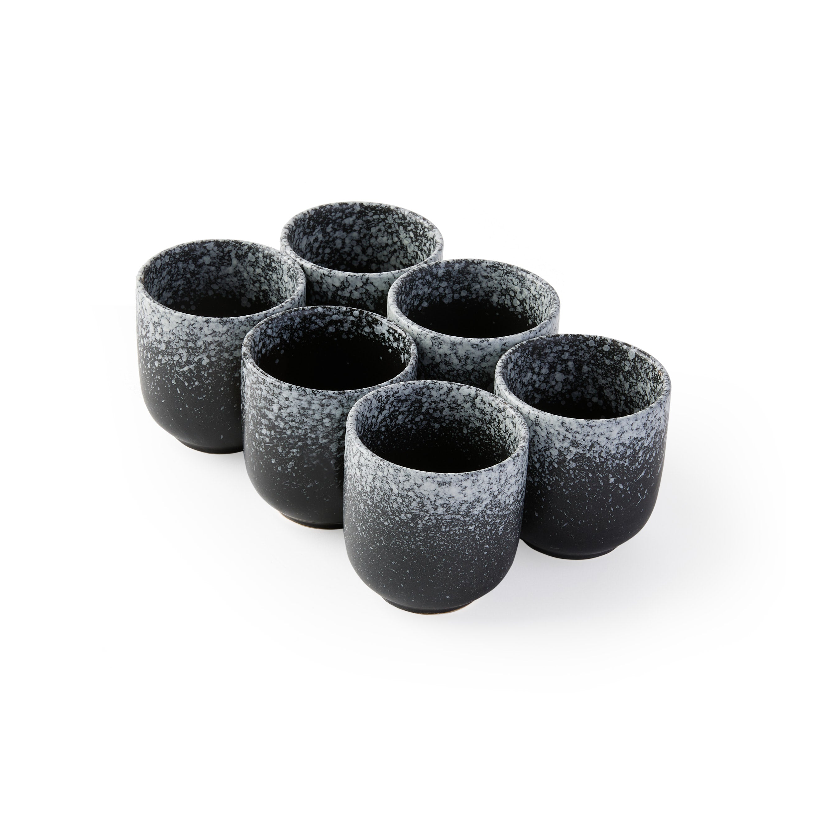 Black & White 'Miya' Coffee Cups [Set of 6]