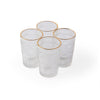 'Ray' Large Gold-Rimmed Sunflower Glasses [Set of 4]