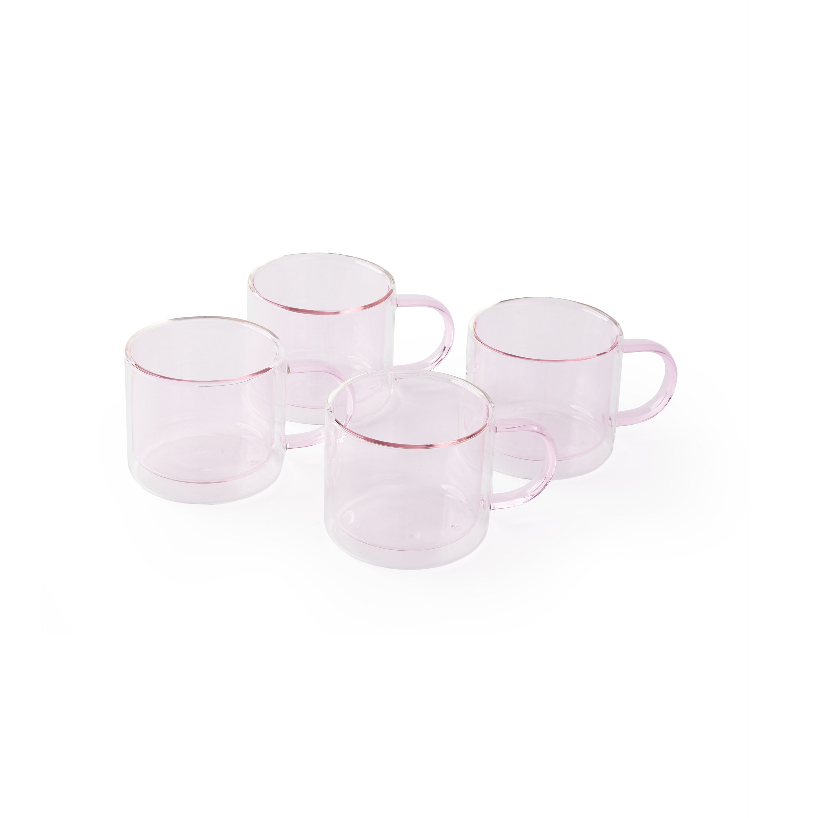 Rose 'Retro' Glass Mugs, Small [Set of 4]