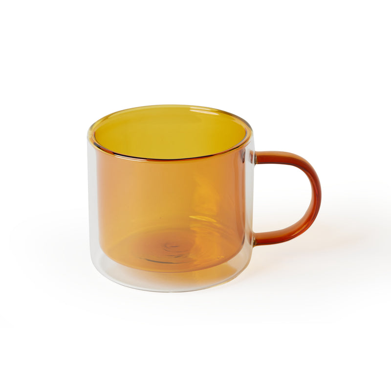 Ochre 'Retro' Glass Mugs, Small [Set of 4]