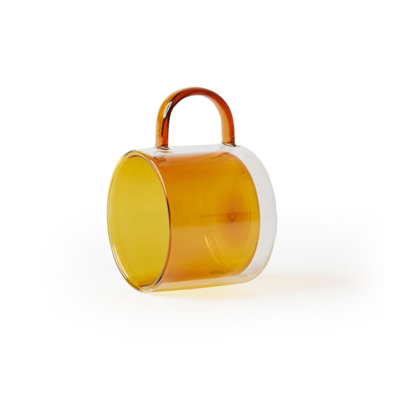 Ochre 'Retro' Glass Mugs, Small [Set of 4]