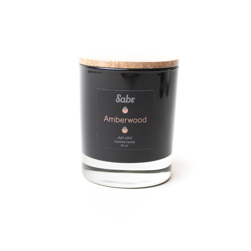 Amberwood 10oz woodwick candle